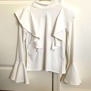 White Turtleneck Blouse